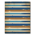 Distressed Blue Brown Stripe Rug