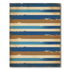 Distressed Blue Brown Stripe Rug