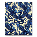 Majestic Cobalt Dragon Wing Illustration Rug