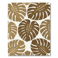 Modern Brown Tropical Monstera Leaves Rug