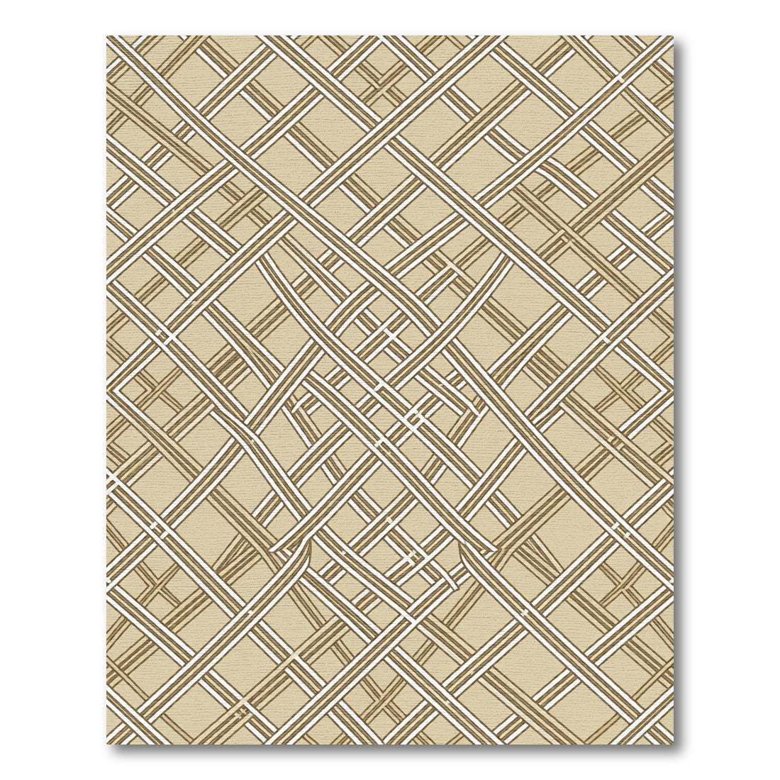 Beige Intersecting Fine Line Lattice Rug