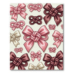 Elegant Pink and Chocolate Ribbon Knot Rug