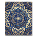 Ornate Gold and Navy Star Medallion Rug
