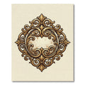 Ornate Gold Filigree Damask Frame Rug