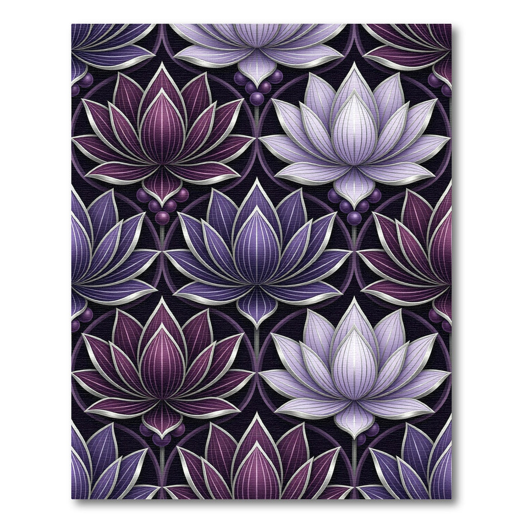 Purple Lilac Lotus Blossom Medallion Rug