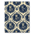 Navy Terrier Portrait French Medallion Rug