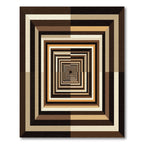 Modern Brown Geometric Infinite Tunnel Rug