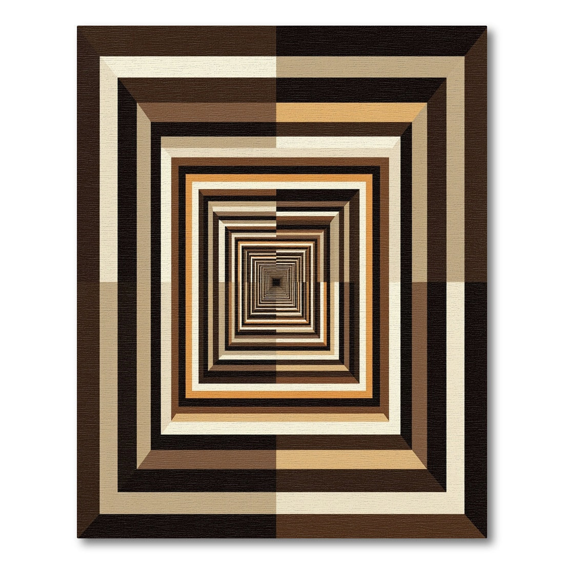 Modern Brown Geometric Infinite Tunnel Rug