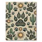 Earthy Southwest Cactus Paw Nomad Art Rug