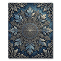 Ornate Blue Silver Botanical Mandala Rug