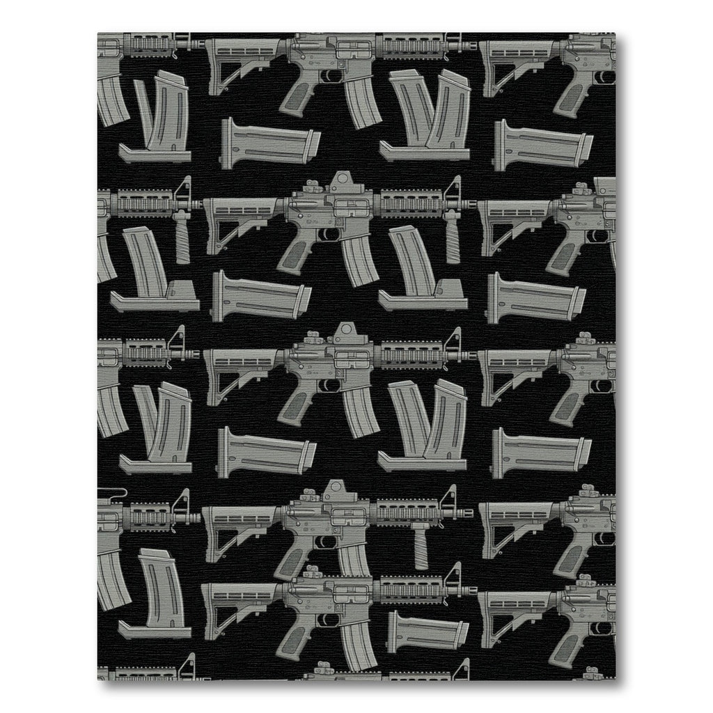 Tactical Dark Gray Automatic Weapon Repeat Rug