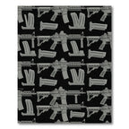 Tactical Dark Gray Automatic Weapon Repeat Rug
