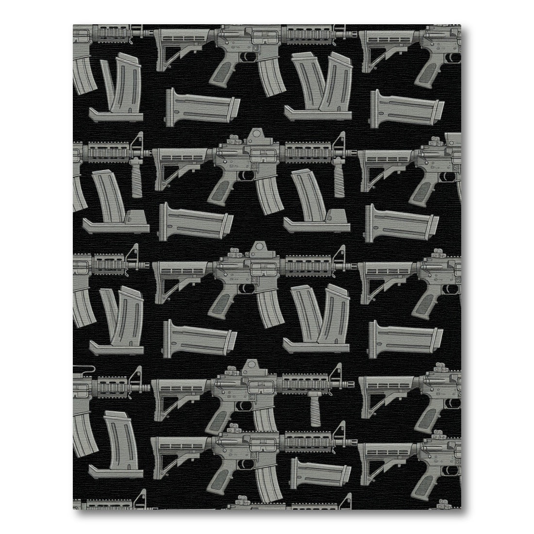 Tactical Dark Gray Automatic Weapon Repeat Rug