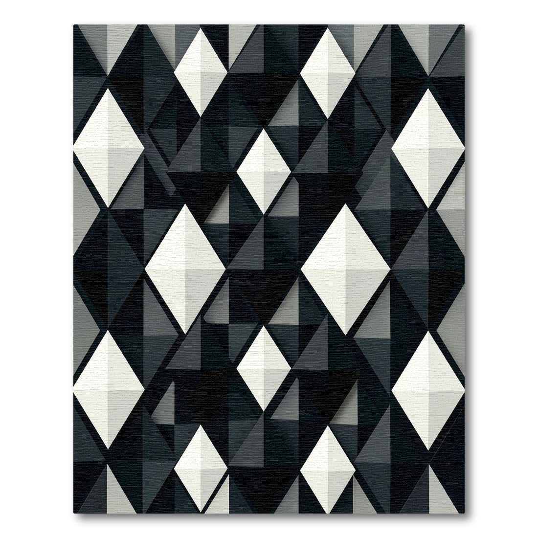 Monochromatic Diamond Prism Illusion Rug