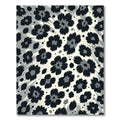Monochrome Abstract Leopard Floral Rug