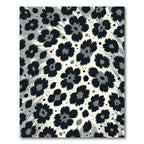 Monochrome Abstract Leopard Floral Rug