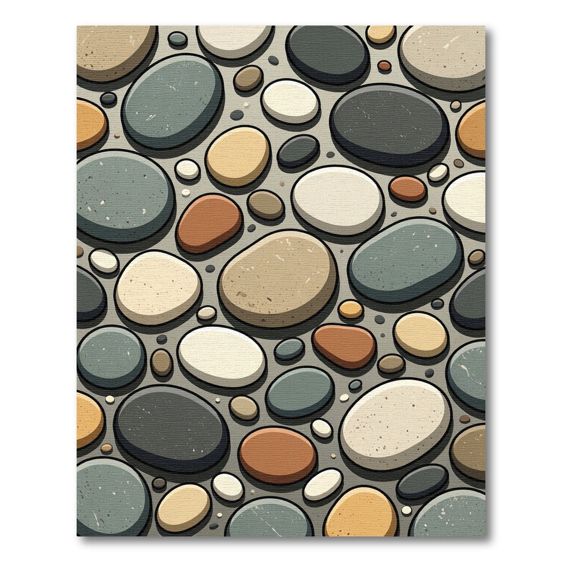 Pebble Mix Earth Tones Oval Medley Rug