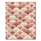 Earthy Terracotta Scalloped Arched Waves Rug