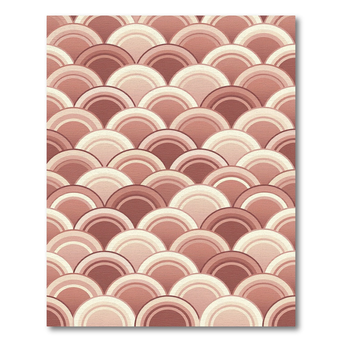 Earthy Terracotta Scalloped Arched Waves Rug