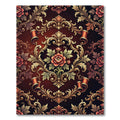 Gilded Red Scrollwork Floral Harmony Rug