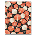Coral and Cream Flower Petal Collage Rug