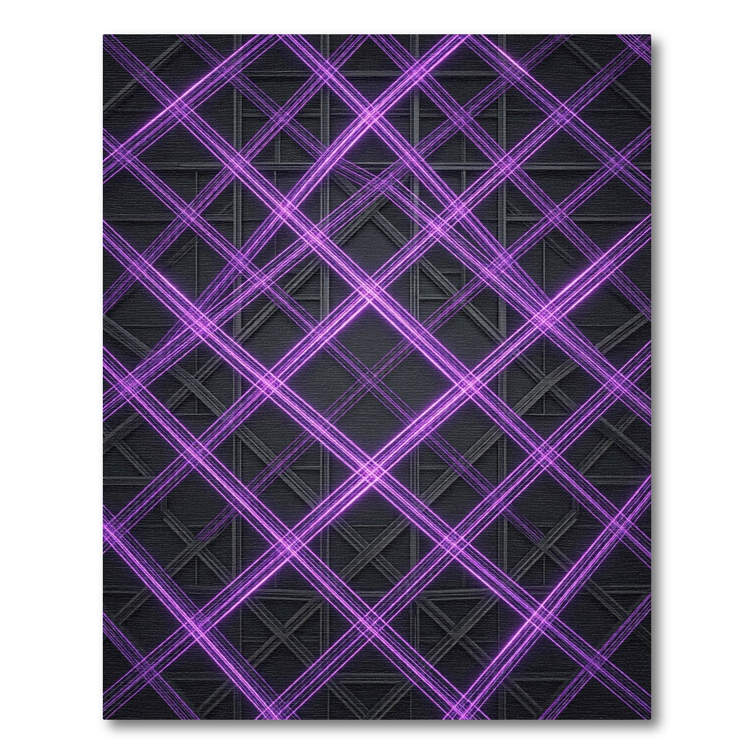 Neon Purple Intersecting Geometric Lattice Rug