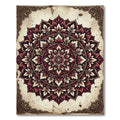 Crimson Floral Mandala Circular Medallion Rug