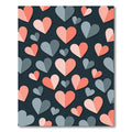 Minimalist Dusty Pink and Slate Heart Rug