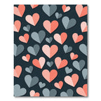 Minimalist Dusty Pink and Slate Heart Rug