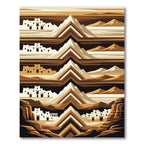 Terracotta Adobe Landscape Geometric Mountain Rug