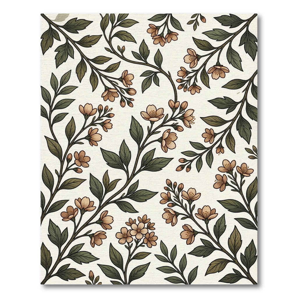 Vintage Sage Green Botanical Blossom Rug