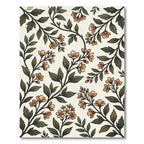 Vintage Sage Green Botanical Blossom Rug