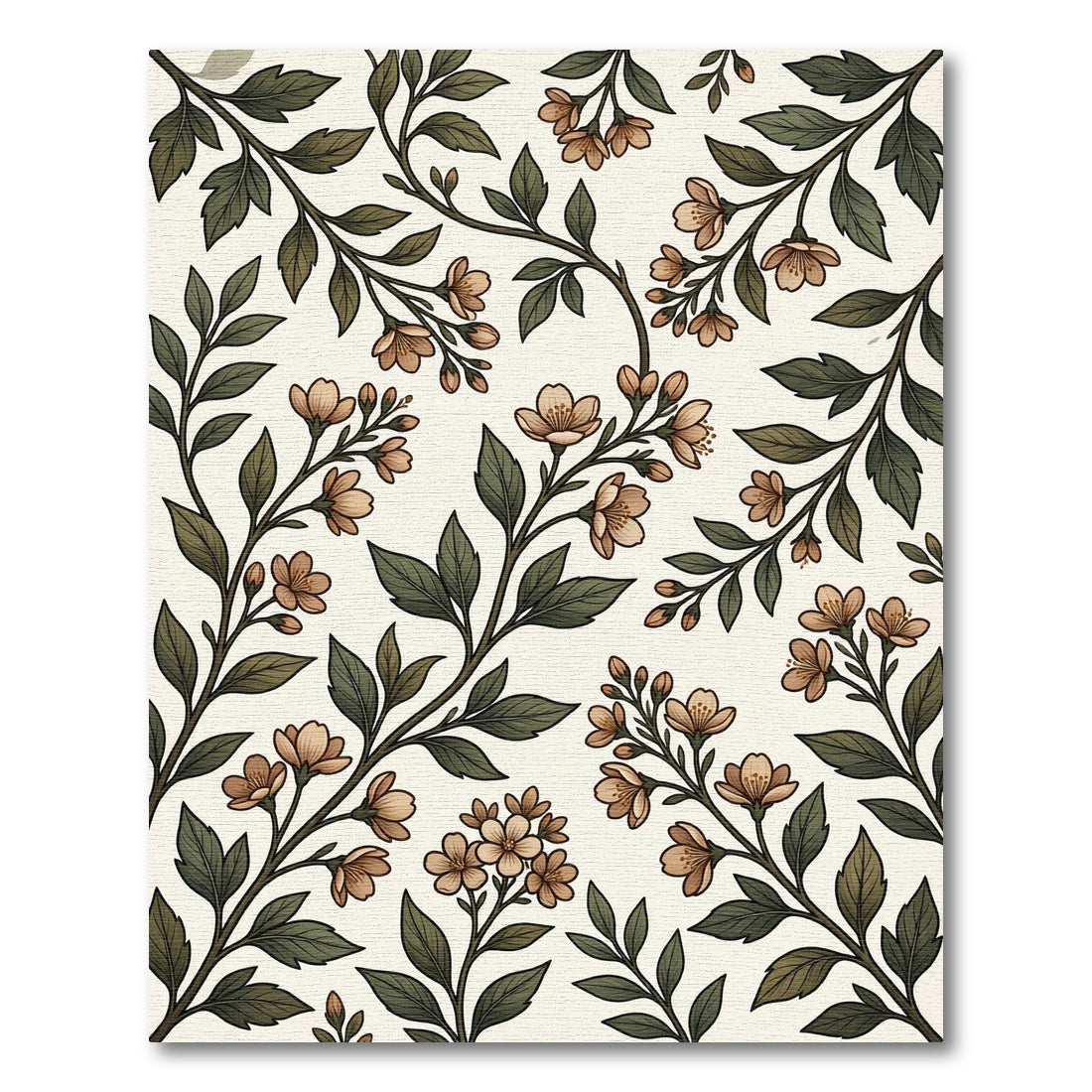Vintage Sage Green Botanical Blossom Rug