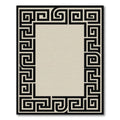 Black White Greek Key Frame Rug