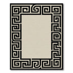 Black White Greek Key Frame Rug