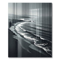 Monochrome Coastal Abstract Striped Art Rug