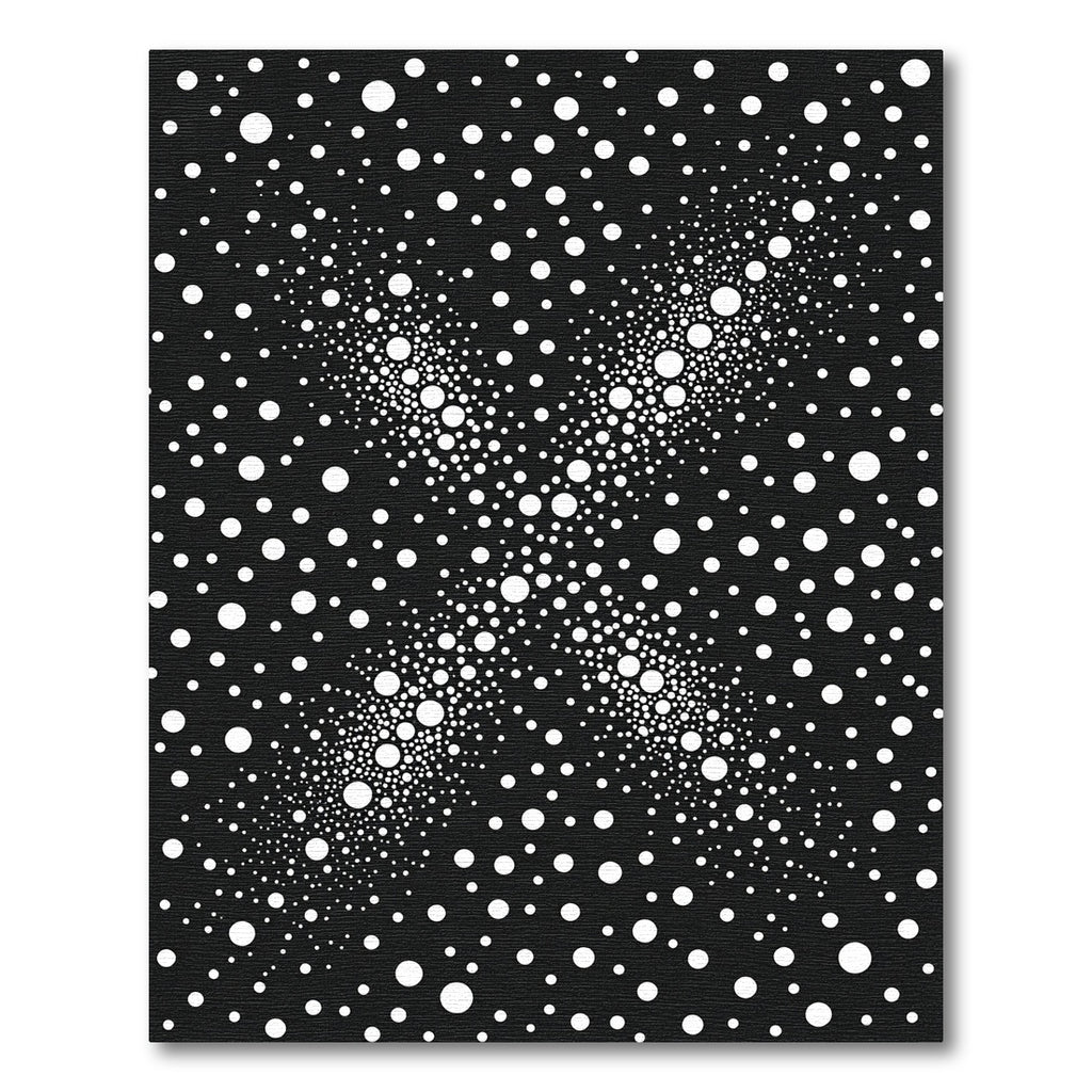 Modern Black White Dot Burst Rug
