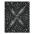 Modern Black White Dot Burst Rug