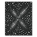 Modern Black White Dot Burst Rug