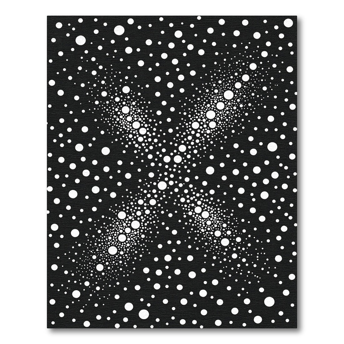 Modern Black White Dot Burst Rug