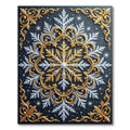 Ornate Gold and Silver Winter Snowflake Rug