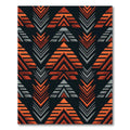 Bold Geometric Orange And Gray Chevron Rug