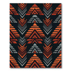 Bold Geometric Orange And Gray Chevron Rug