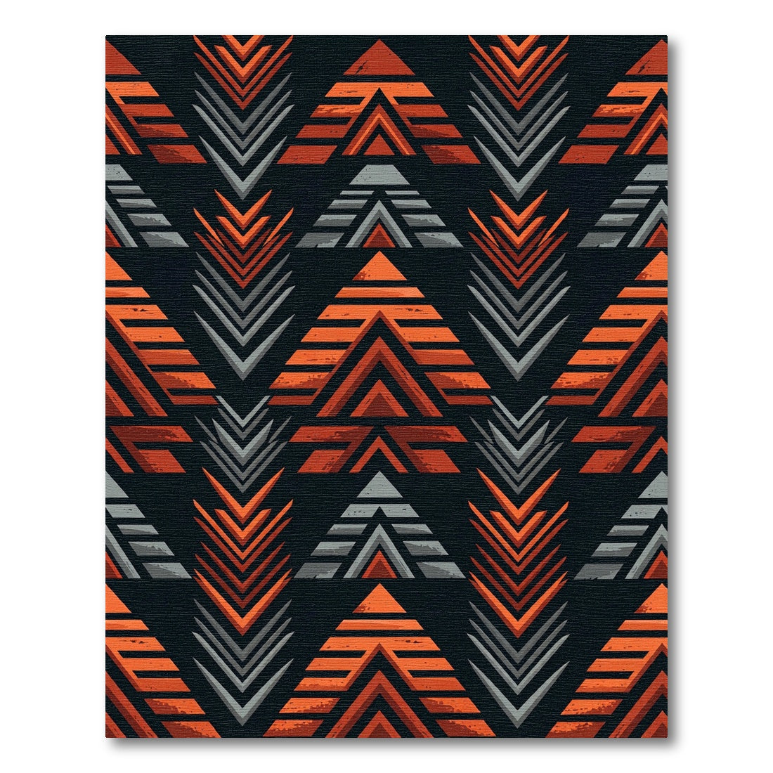 Bold Geometric Orange And Gray Chevron Rug