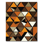 Earthy Orange Geometric Triangles Rug