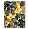 Gold Foil and Black Smoke Abstract Rug