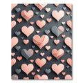Modern Blush Pink Floating Heart Mosaic Rug