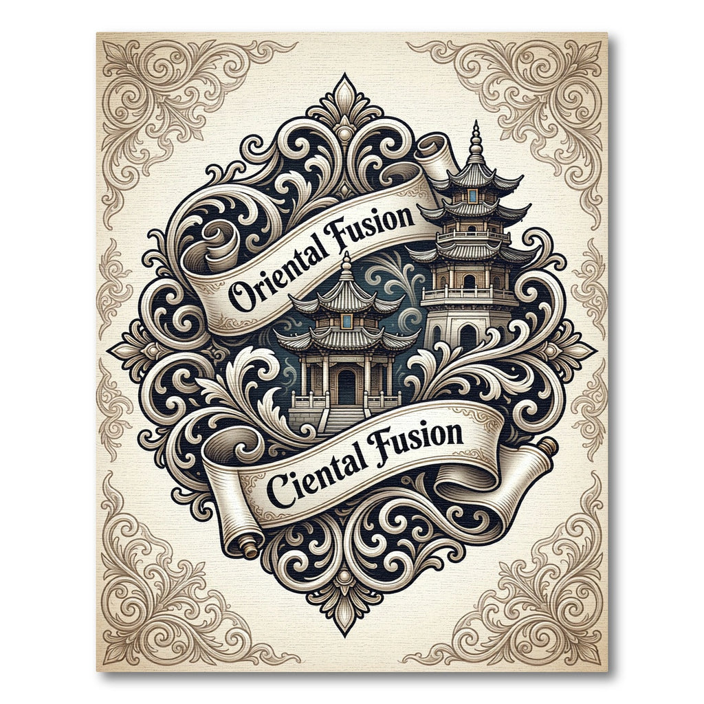 Intricate Pagoda Scroll Vintage Style Rug