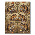 Harvest Golden Field Mice and Wheat Rug