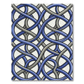 Interlocking Blue and Gray Abstract Weave Rug